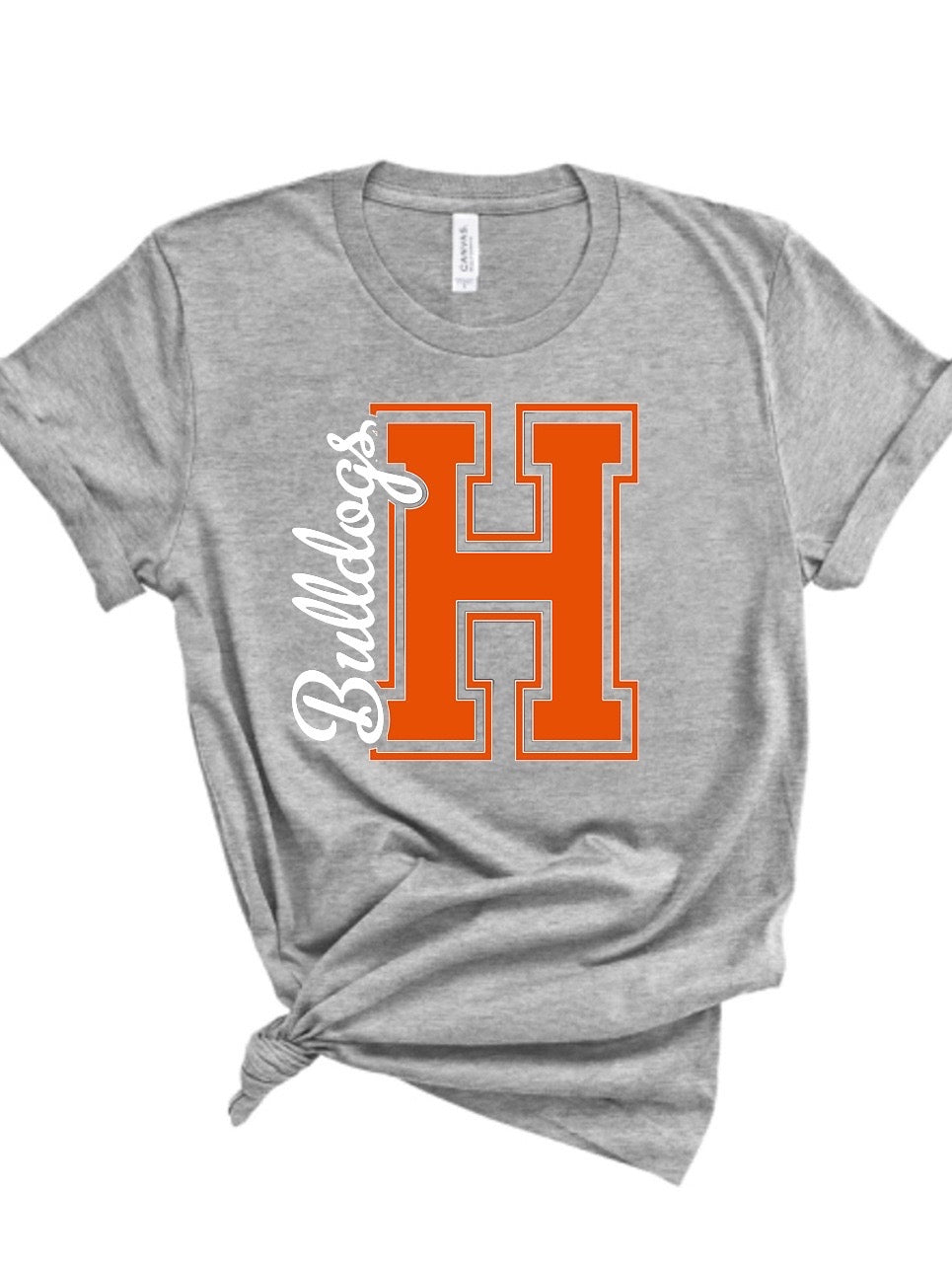 Block H Cursive Bulldogs Bella Canvas Short Sleeve Tee - HSS