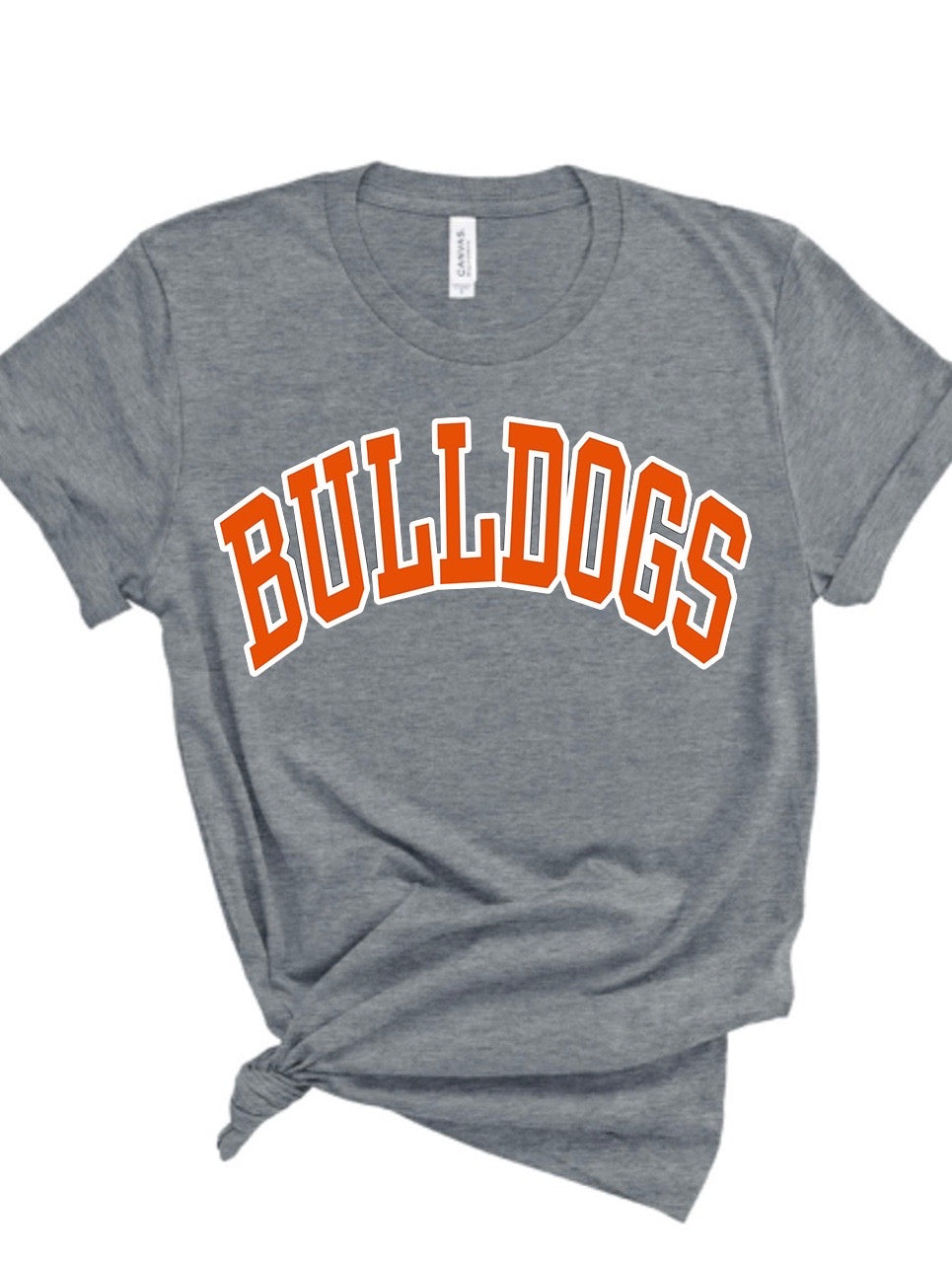 Block Outline Bulldogs Bella Canvas Short Sleeve Tee - HSS