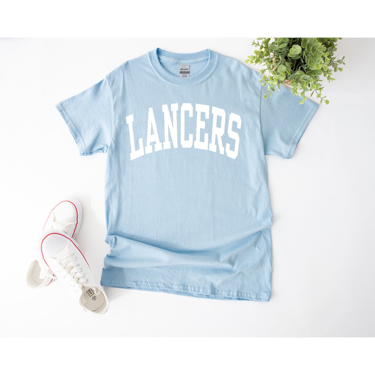 Block Lancers Lakewood Light Blue Solid Short-Sleeve Tee