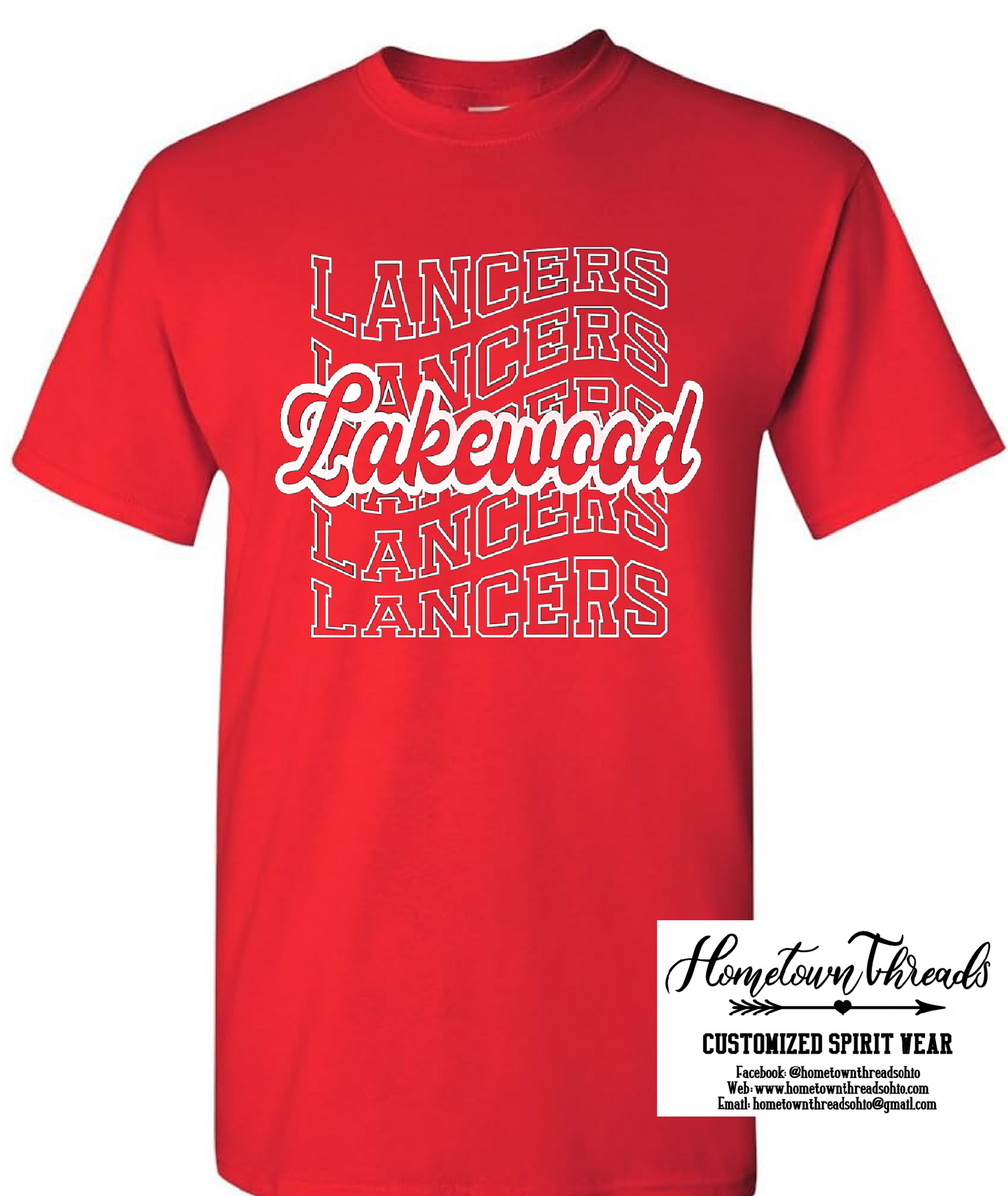 Wave Lancers Cursive Lakewood Solid Short-Sleeve Tee
