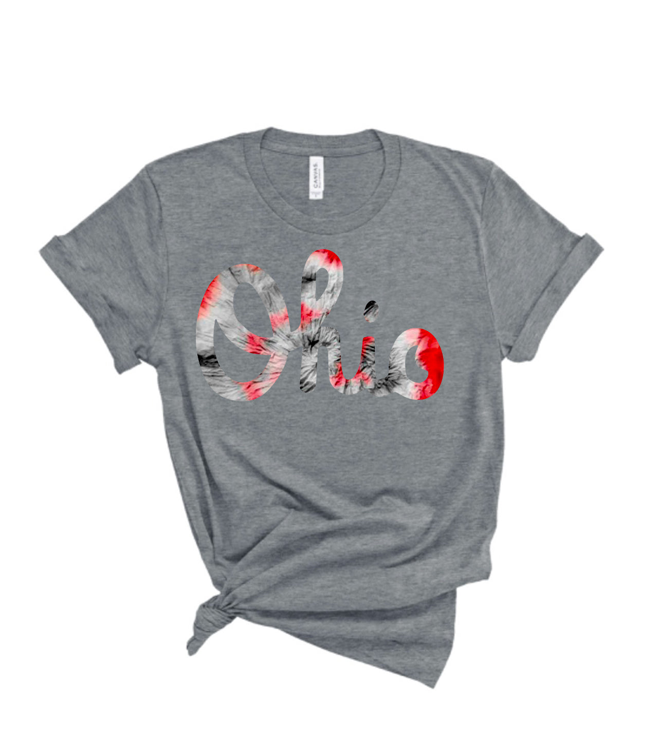 Cursive Ohio Tie Dye Print 1 Bella Canvas Tee