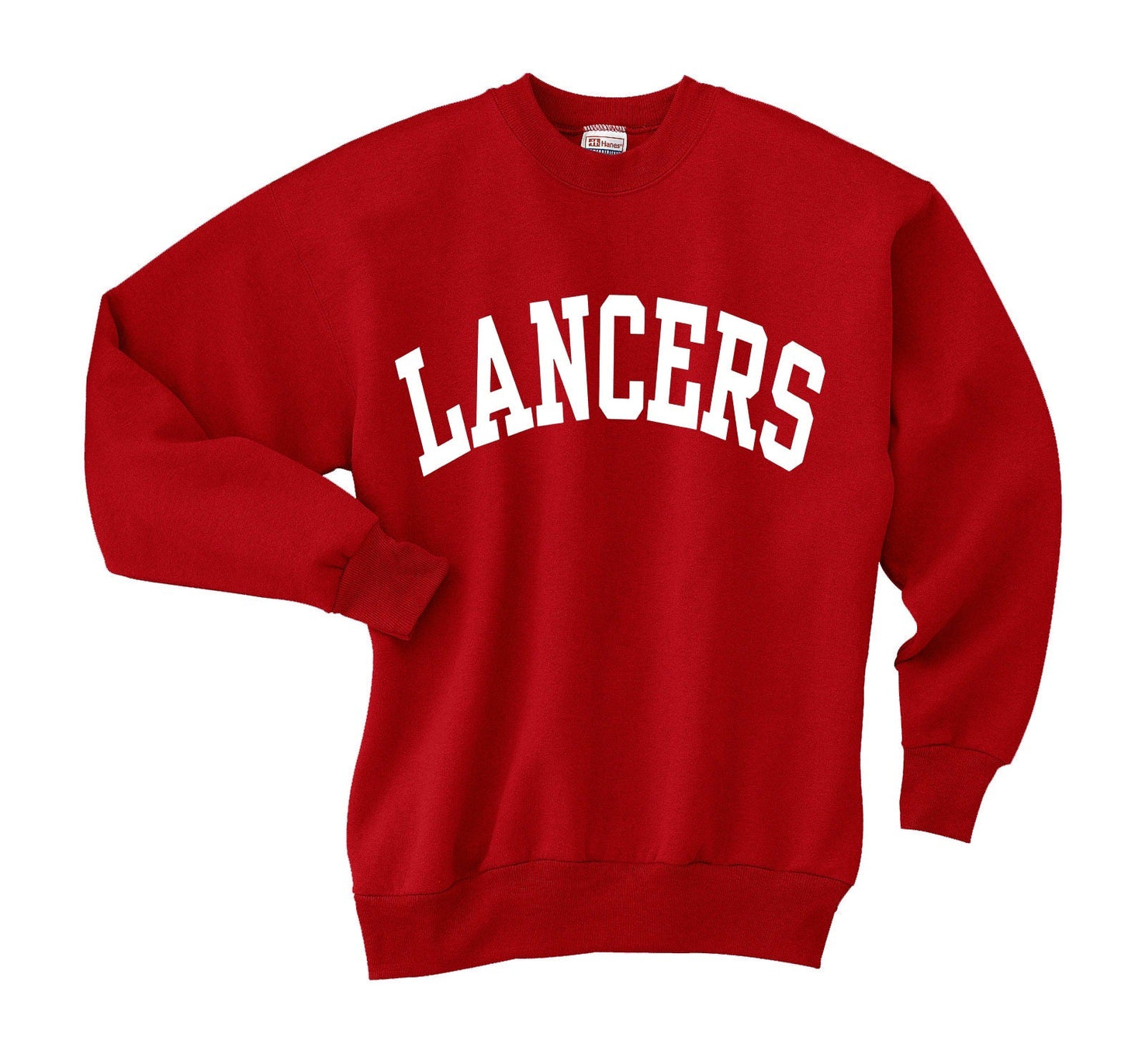 CUSTOMIZABLE School or Mascot Block Font Crewneck Sweatshirt: Pick Shirt Color, Wording & Vinyl Color - JIS
