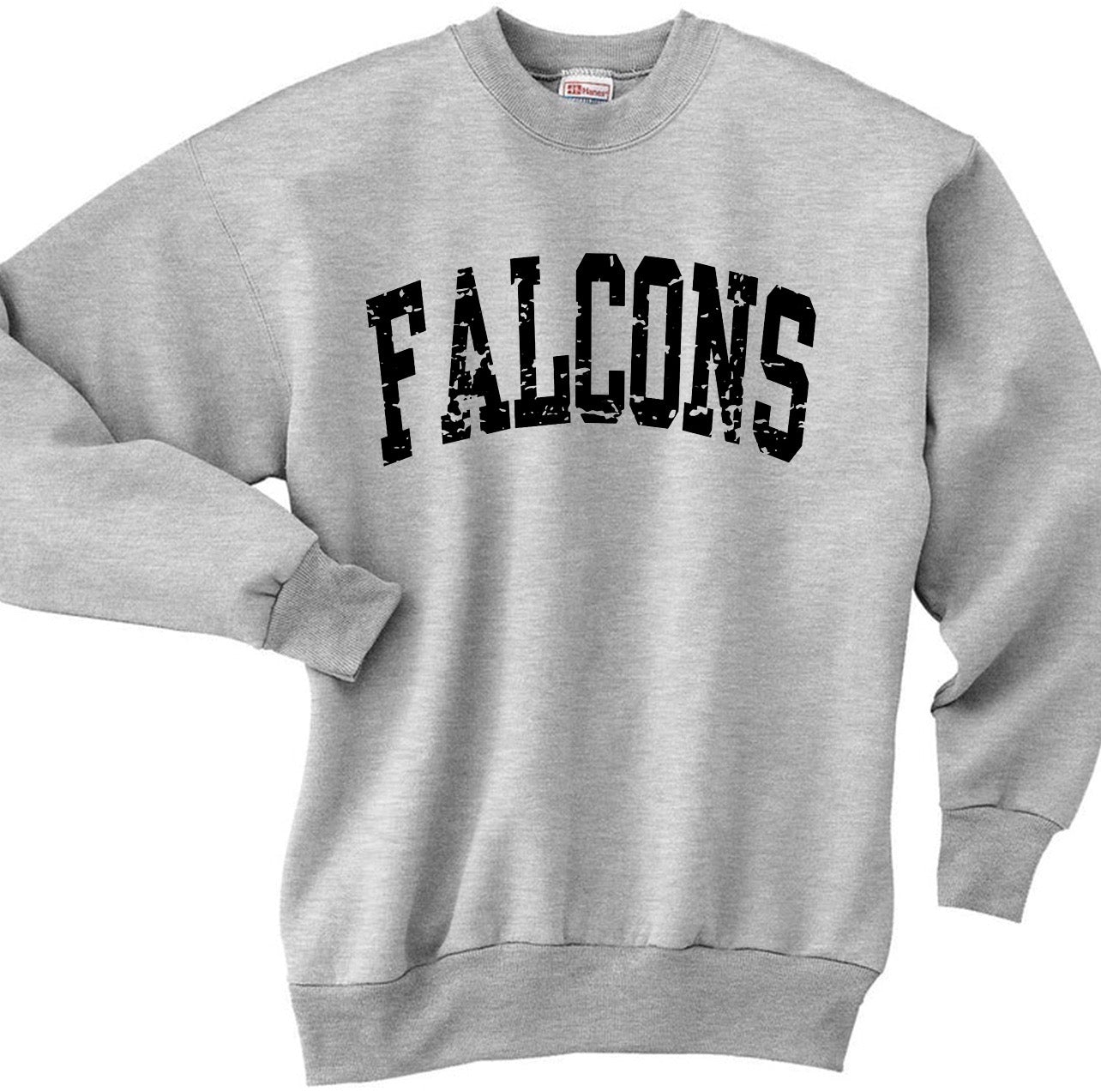 CUSTOMIZABLE School or Mascot Aged Block Font Crewneck Sweatshirt: Pick Shirt Color, Wording & Vinyl Color JIS