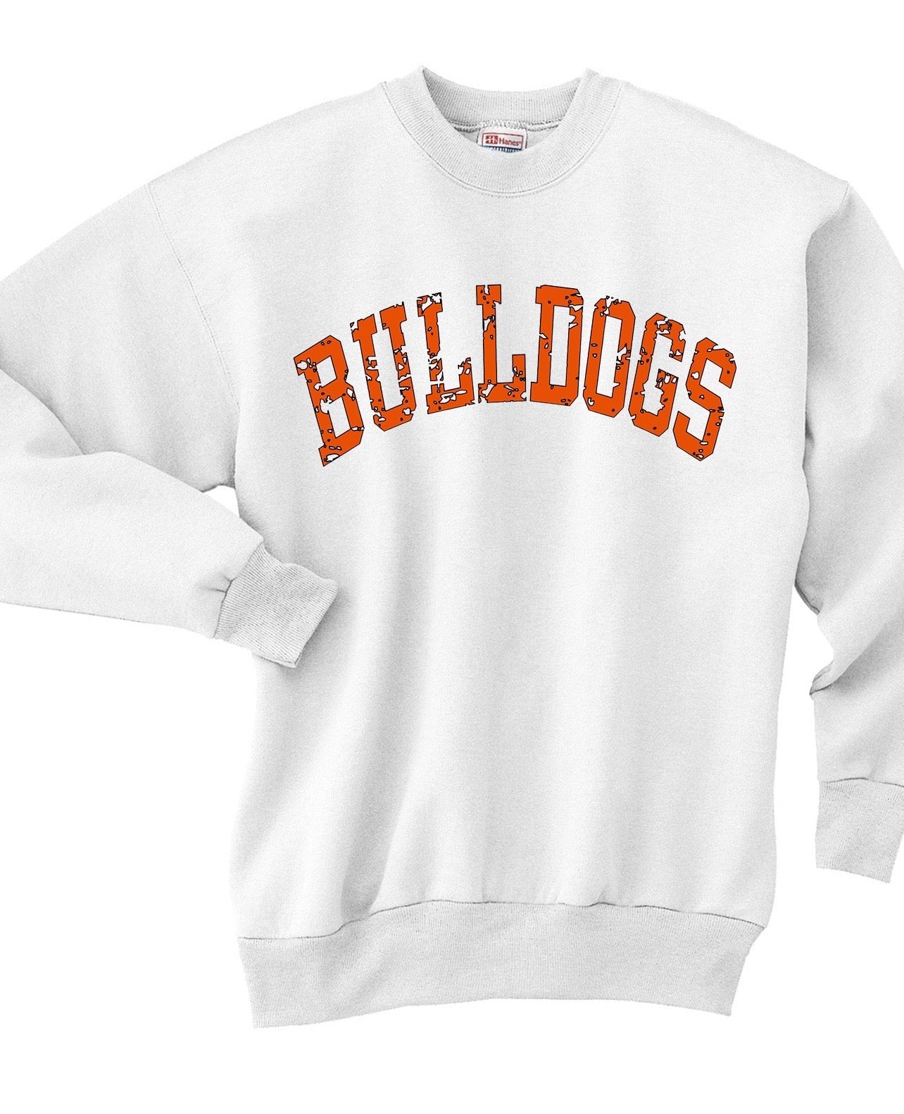 CUSTOMIZABLE School or Mascot Aged Block Font Crewneck Sweatshirt: Pick Shirt Color, Wording & Vinyl Color JIS