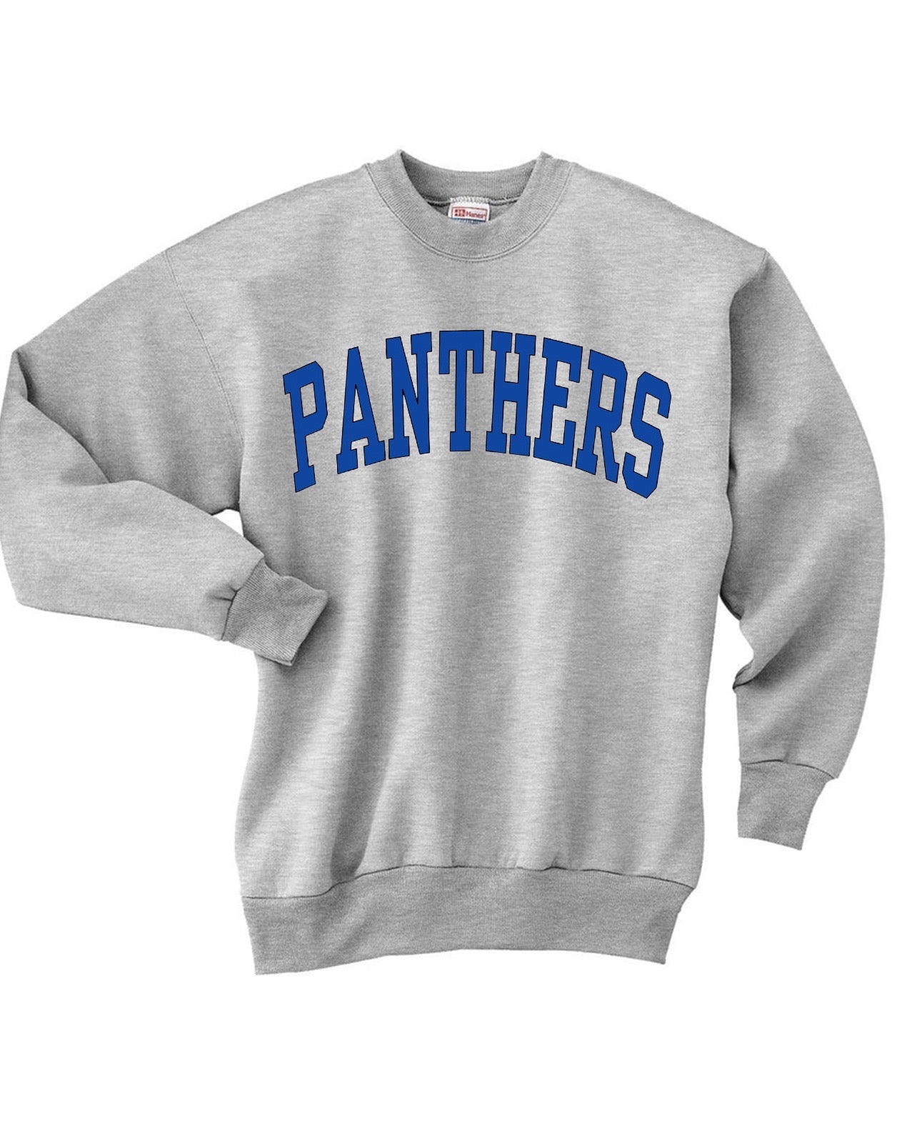 CUSTOMIZABLE School or Mascot Block Font Crewneck Sweatshirt: Pick Shirt Color, Wording & Vinyl Color