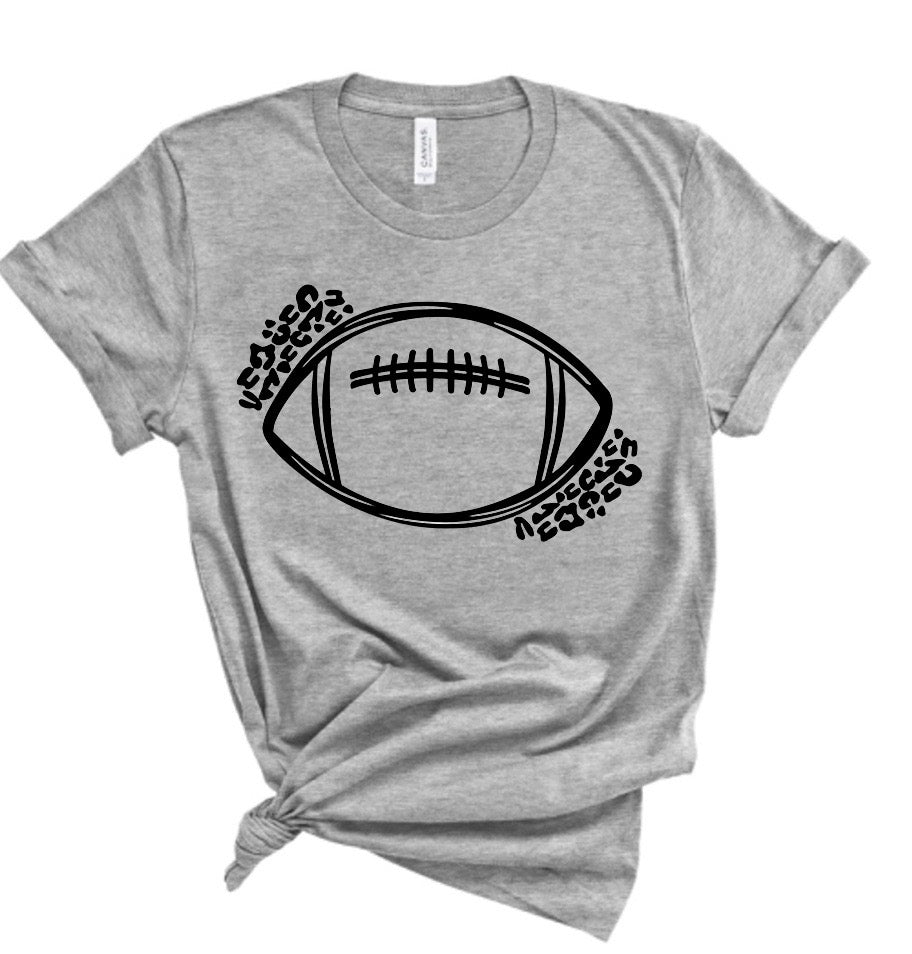 Leopard Football Bella Canvas T-shirt