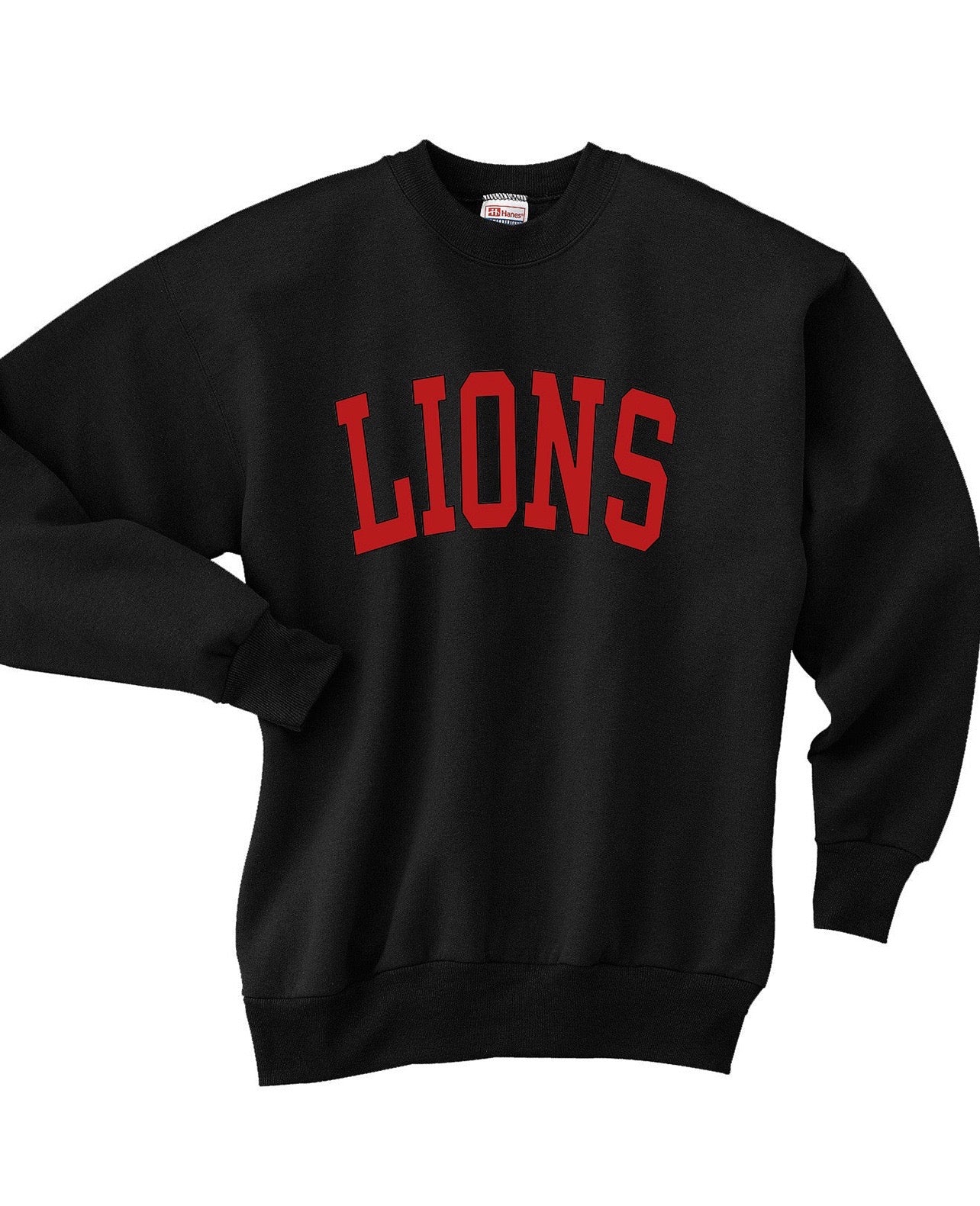CUSTOMIZABLE School or Mascot Block Font Crewneck Sweatshirt: Pick Shirt Color, Wording & Vinyl Color
