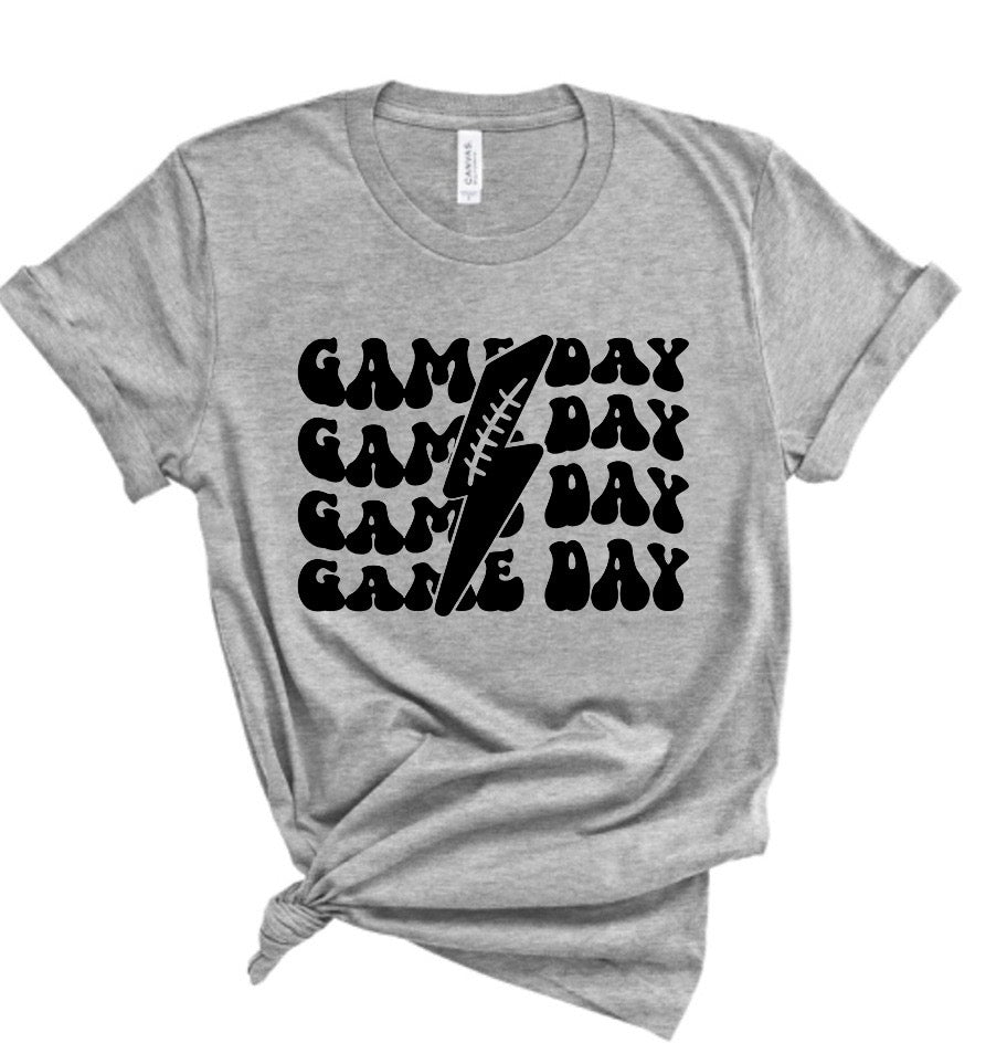 Football Retro Game Day Lightning Bella Canvas T-shirt