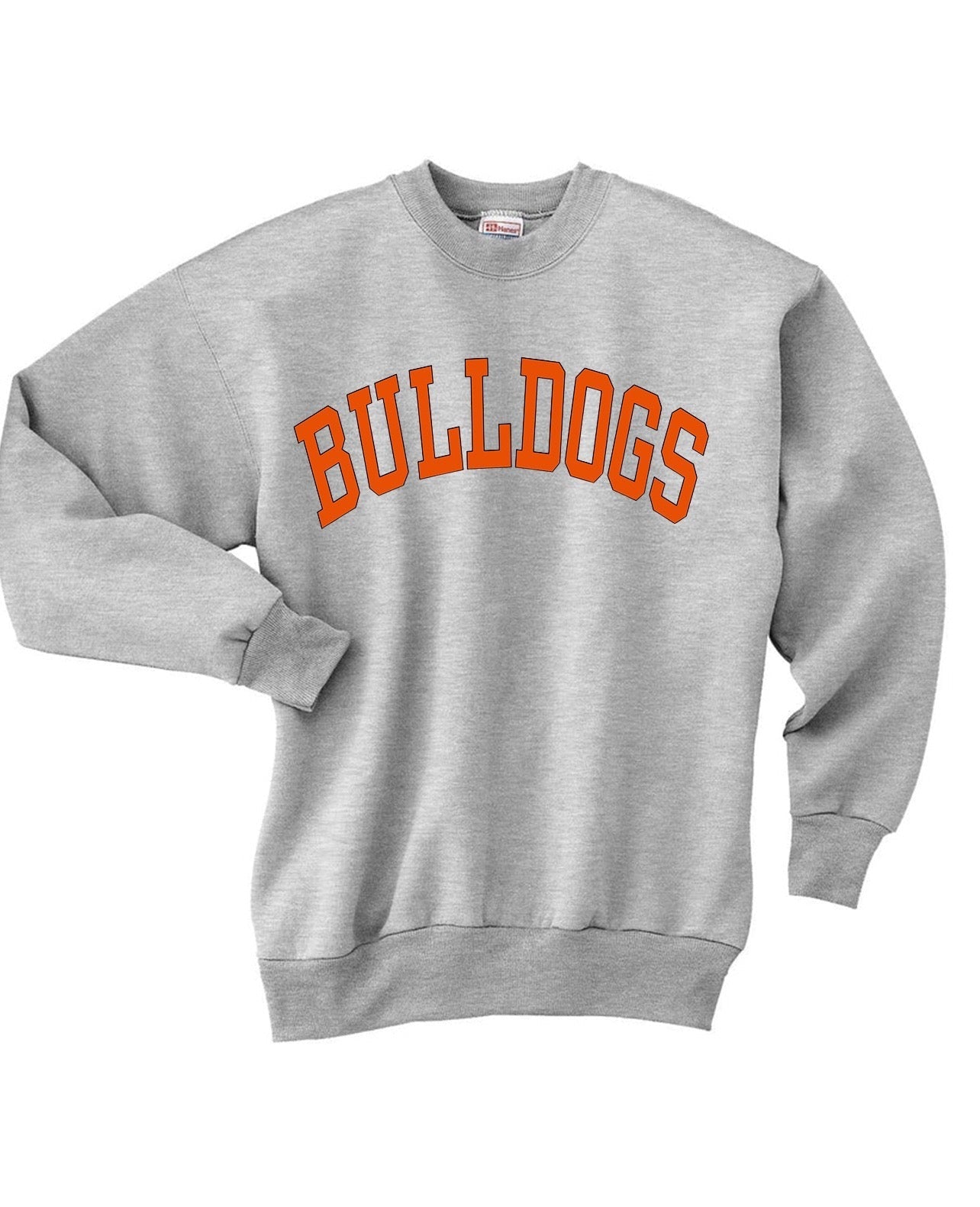 CUSTOMIZABLE School or Mascot Block Font Crewneck Sweatshirt: Pick Shirt Color, Wording & Vinyl Color - JIS