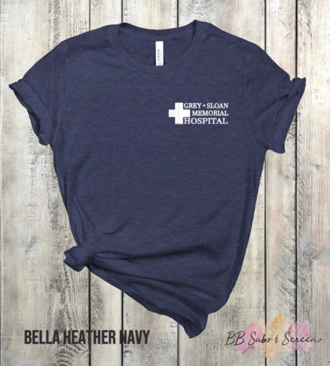 Grey Sloan Memorial Hospital Grey’s Anatomy Bella Canvas T-shirt - WHITE