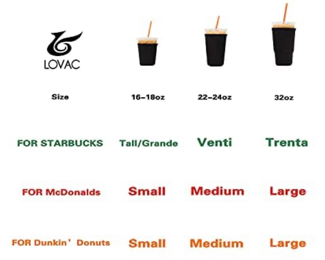 Iced/Hot Drink Nylon Sleeve - 3 sizes