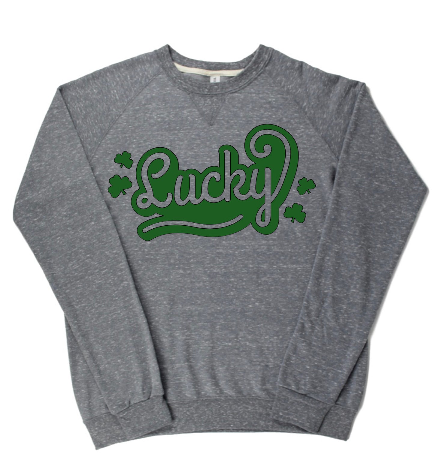 Adult Lucky St. Patrick’s Day Lightweight Snow Heather Crewneck