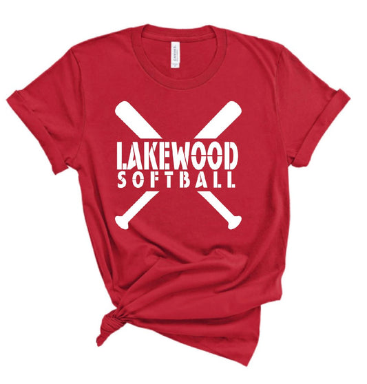 Lakewood Lancers Lakewood Softball Bats Bella Canvas Tee