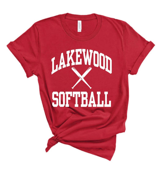 Lakewood Lancers Lakewood Softball Crossed Bats Bella Canvas Tee