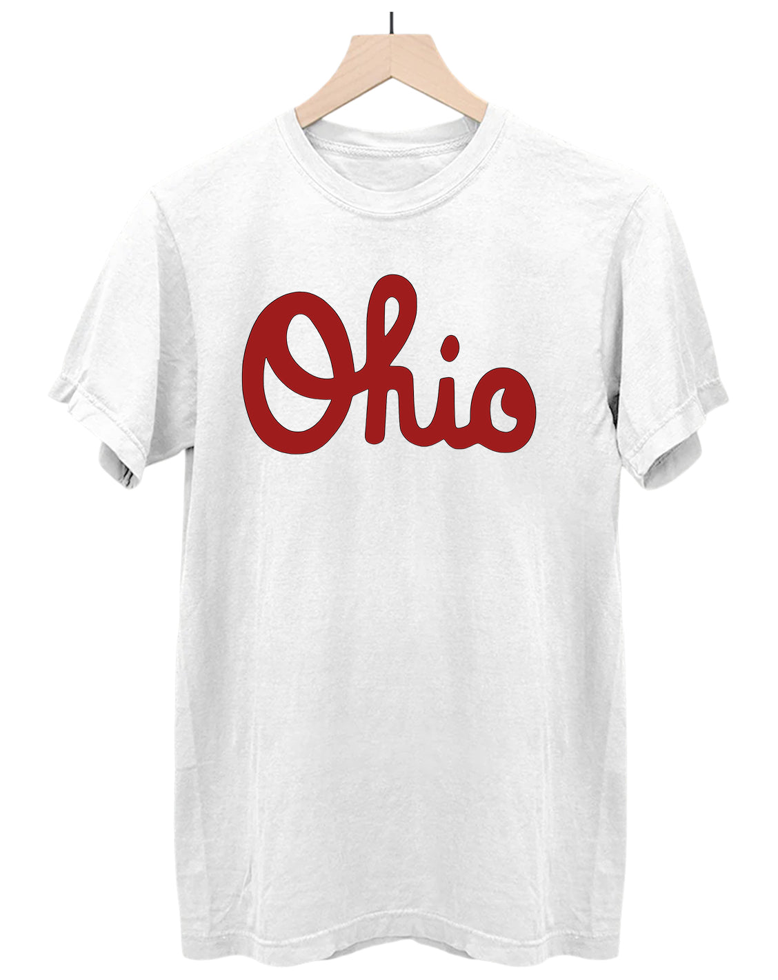 Cursive Ohio on Premium Comfort Colors short sleeve tee