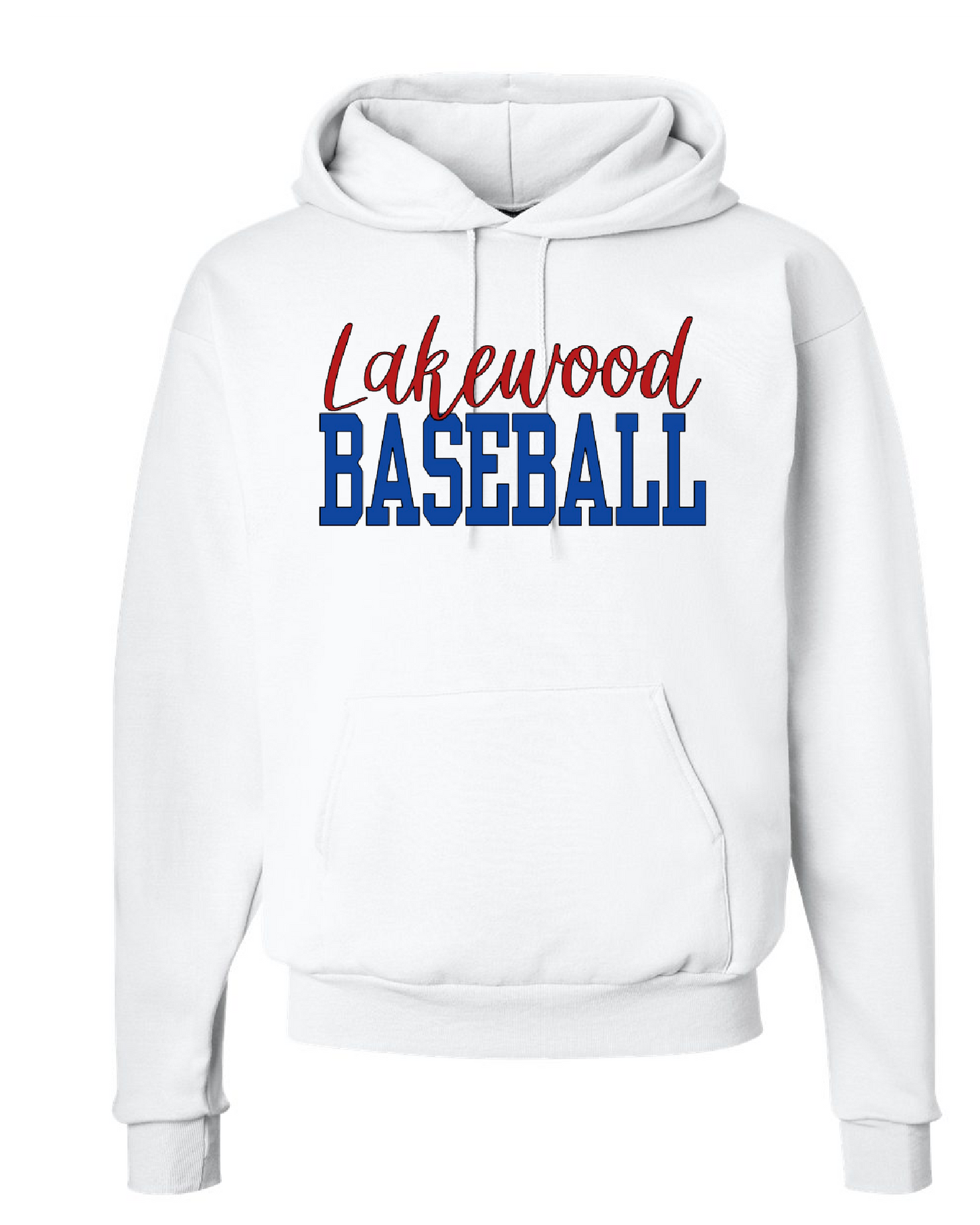Lakewood Lancers Cursive Lakewood Block Baseball Hoodie - LMS baseball