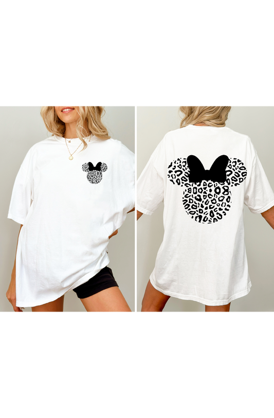 Leopard Mouse Head with Bow short sleeve tee Parks Collection