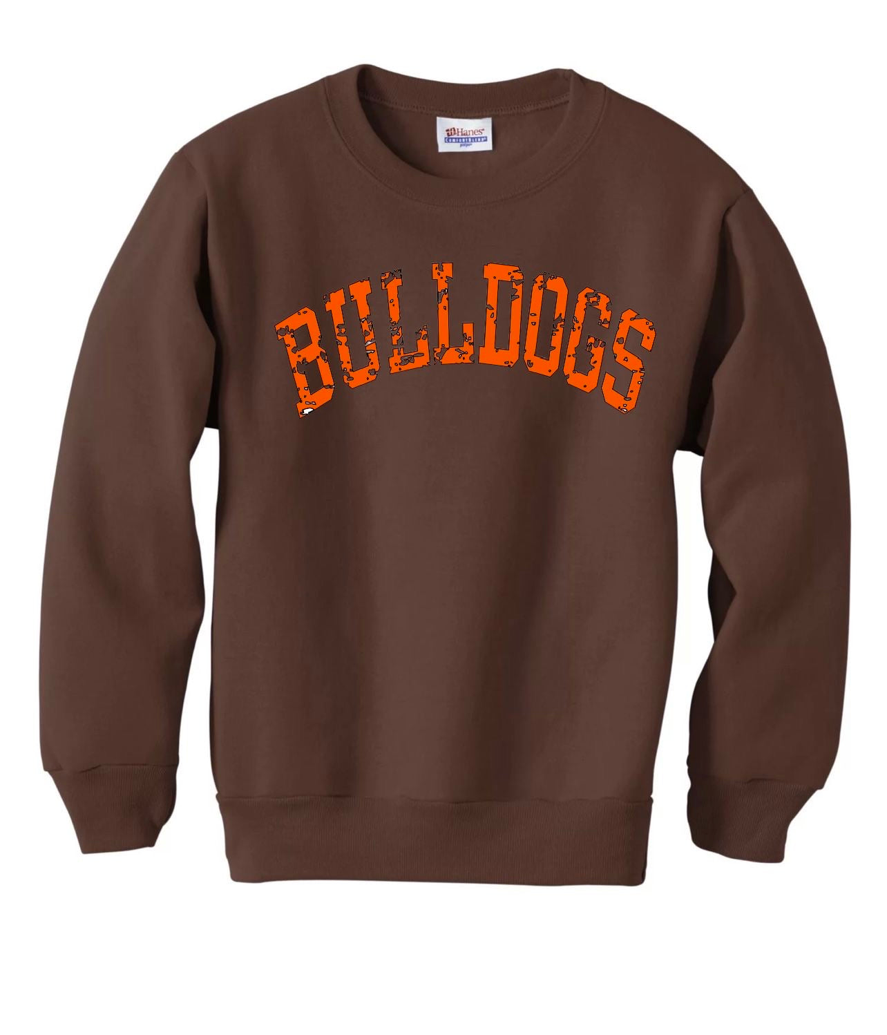 Distressed Block Bulldogs Crewneck Sweatshirt - HSS