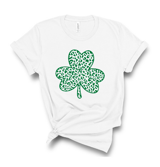 St. Patrick’s Day Leopard Shamrock Bella Canvas T-shirt