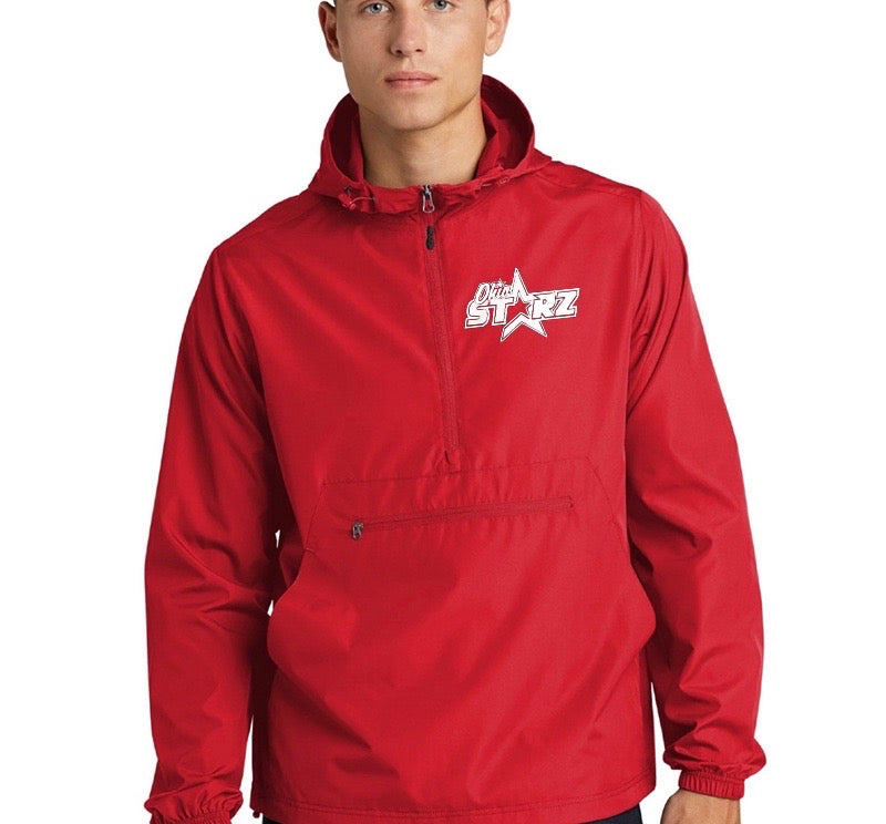 Adult Starz Windbreaker Quarter Zip Hooded Jacket