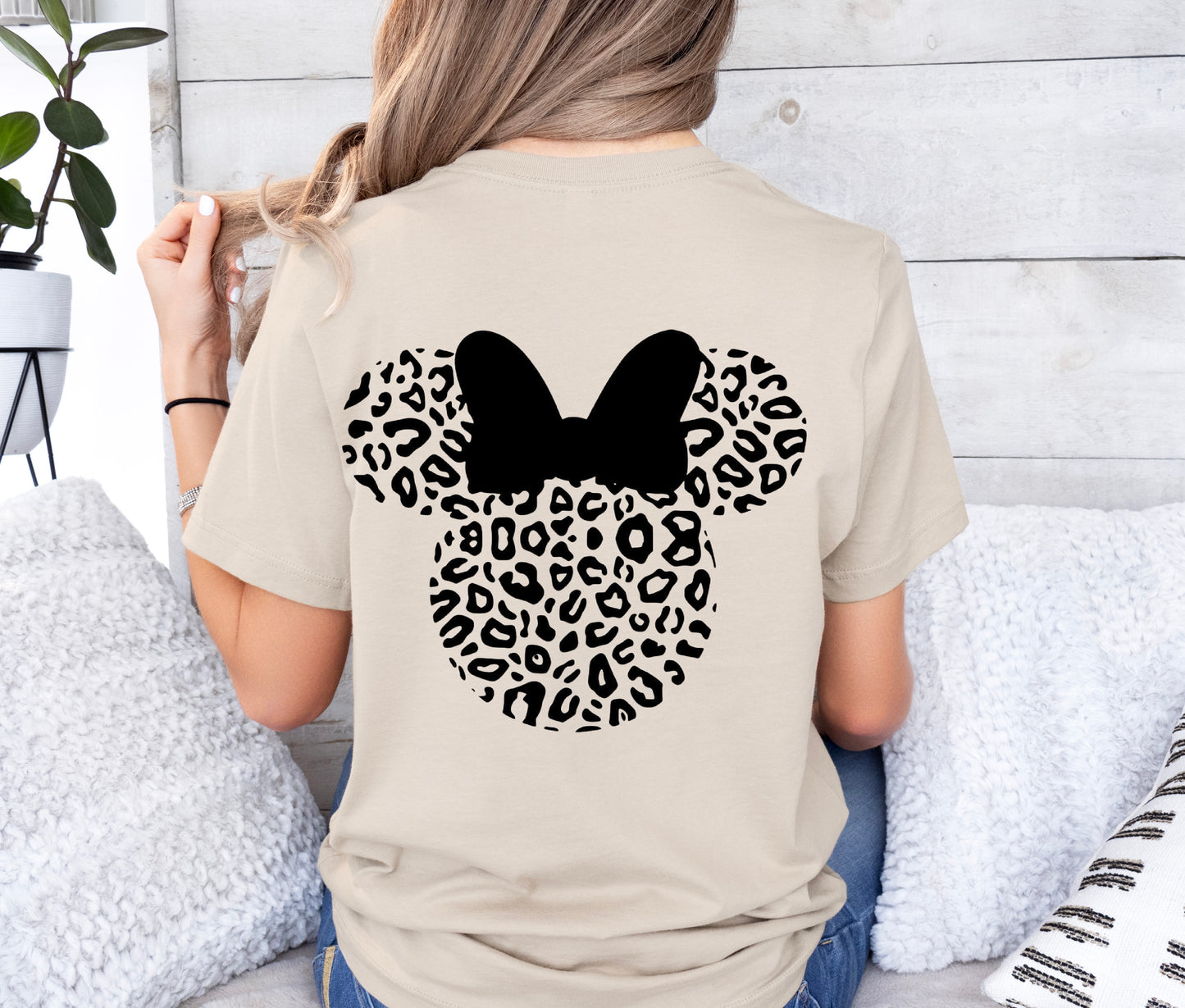 Leopard Mouse Head with Bow short sleeve tee Parks Collection