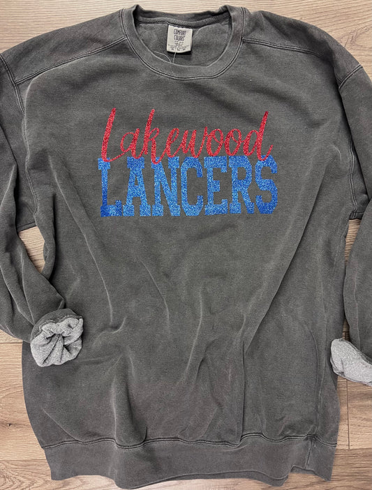 Adult Lakewood Lancers Premium Comfort Colors Crewneck Sweatshirt