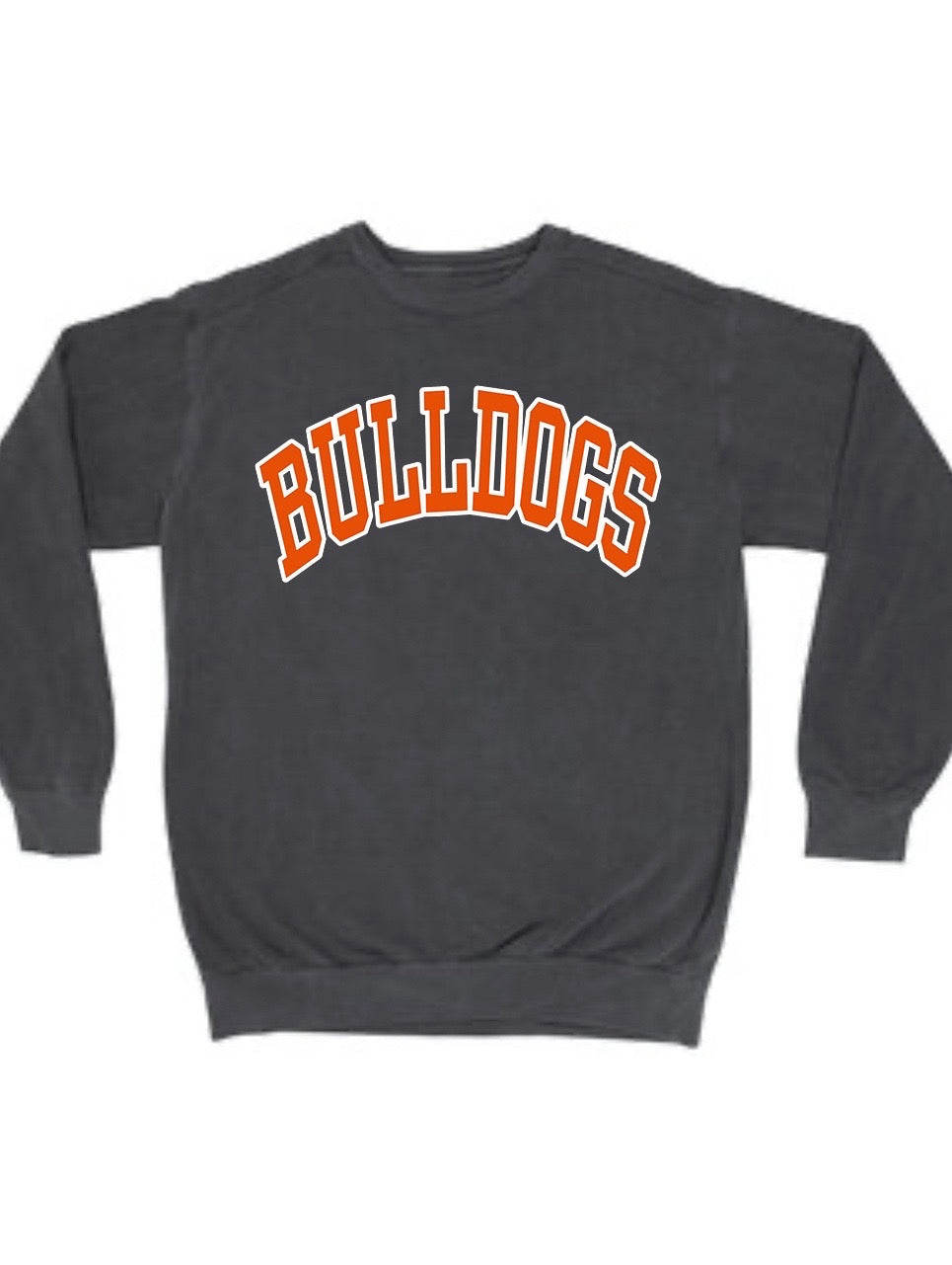 Block Outline Bulldogs Crewneck Premium Comfort Colors Sweatshirt - HSS