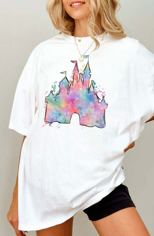 Watercolor Castle short sleeve tee Parks Collection