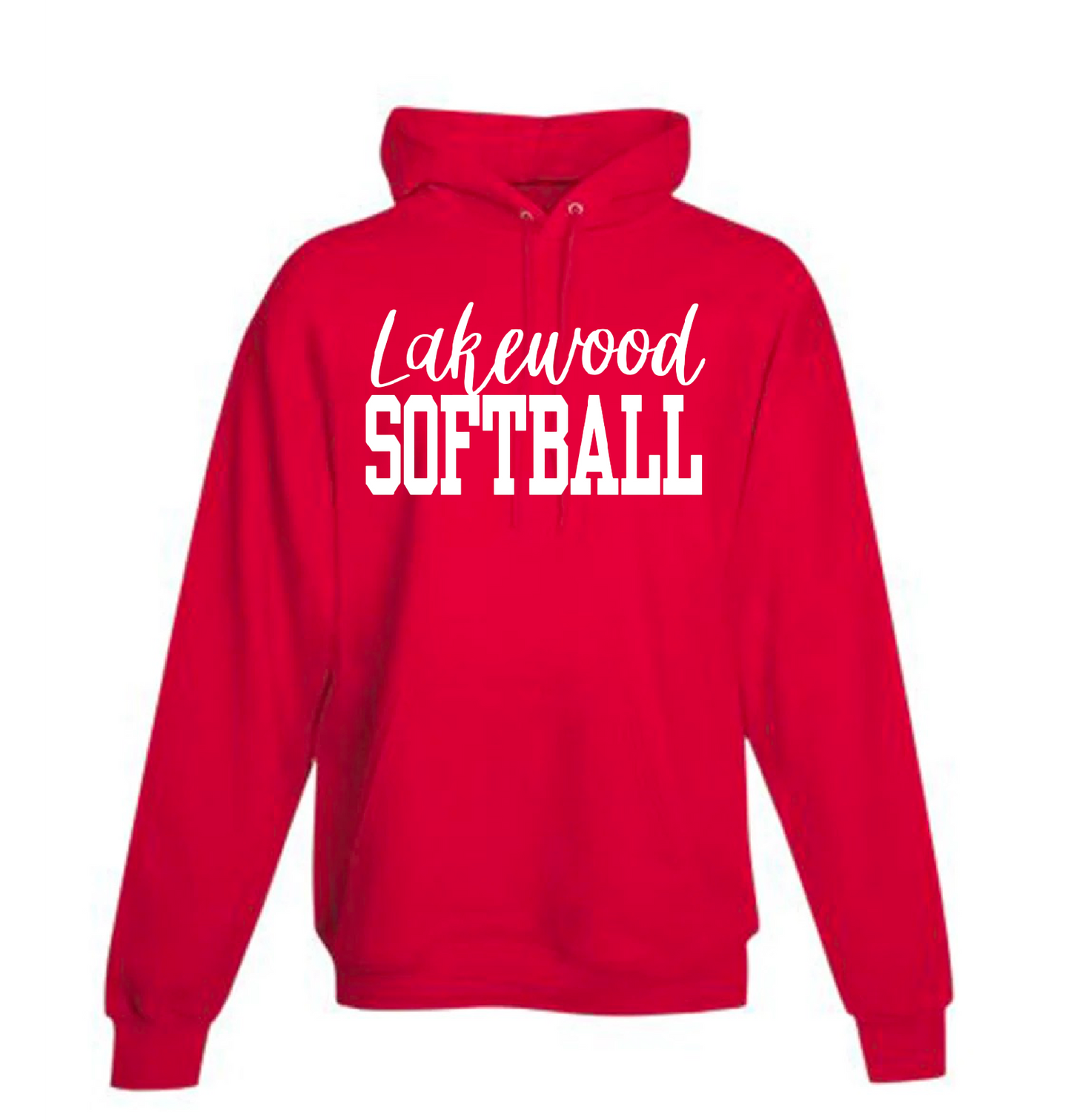 Lakewood Lancers Cursive Lakewood Block Softball Hoodie