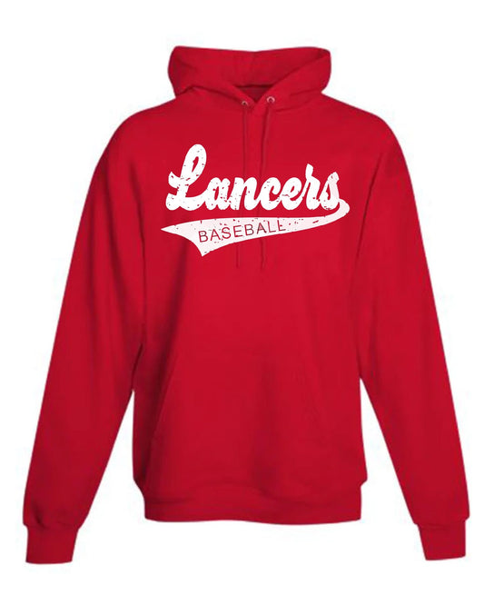 Lakewood Lancers Distressed Lancers Baseball Tail Hoodie - LMS baseball
