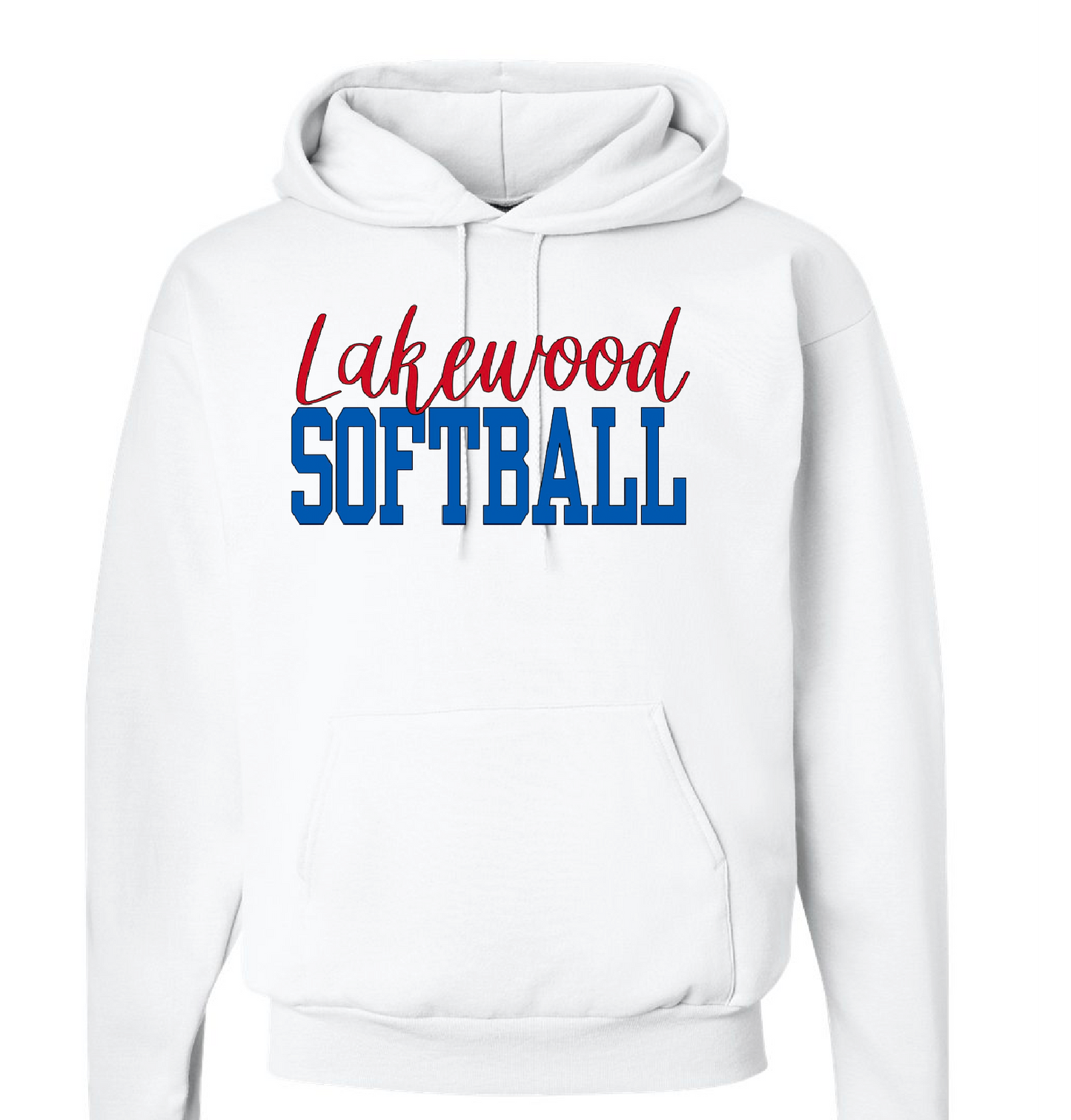 Lakewood Lancers Cursive Lakewood Block Softball Hoodie