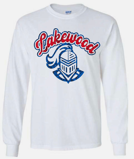 Lakewood Lancers 
Distressed Lancer Head Long-Sleeve Tee - LHS Cheer Sale