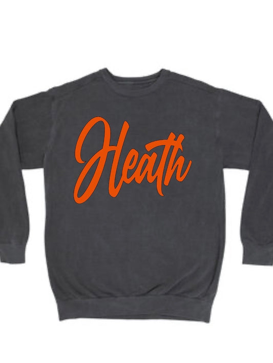 Cursive Heath Crewneck Premium Comfort Colors Sweatshirt - HSS