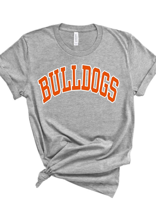 Block Outline Bulldogs Bella Canvas Short Sleeve Tee - HSS