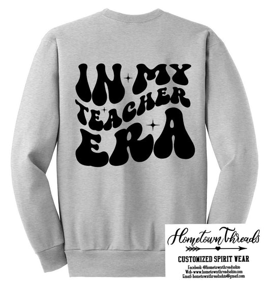 In My Teacher Era Retro Wave Crewneck Sweatshirt