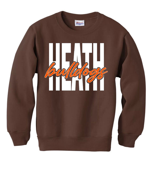 Block Heath Cursive Bulldogs Crewneck Sweatshirt - HSS