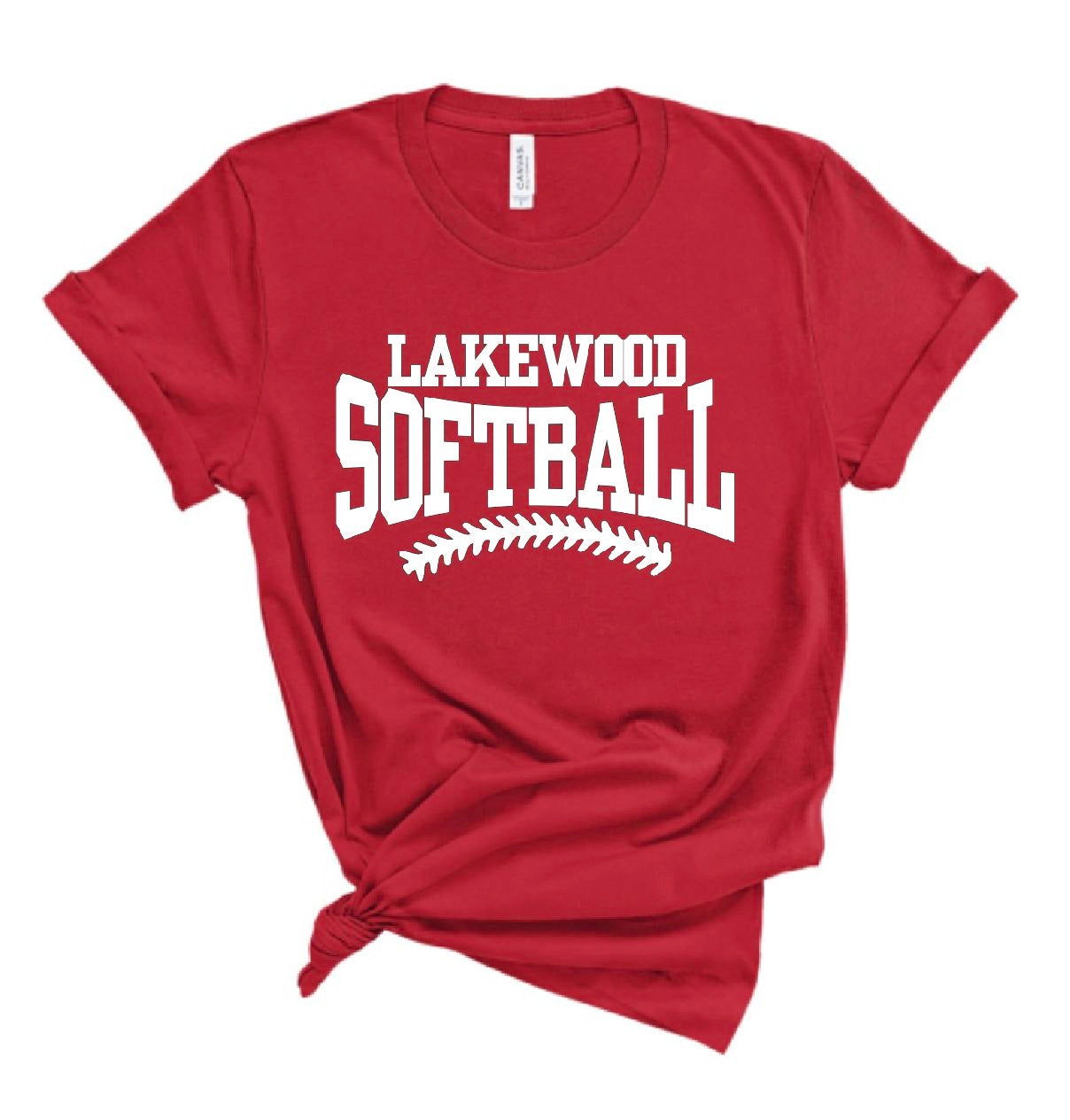 Lakewood Lancers Lakewood Softball Laces Bella Canvas Tee