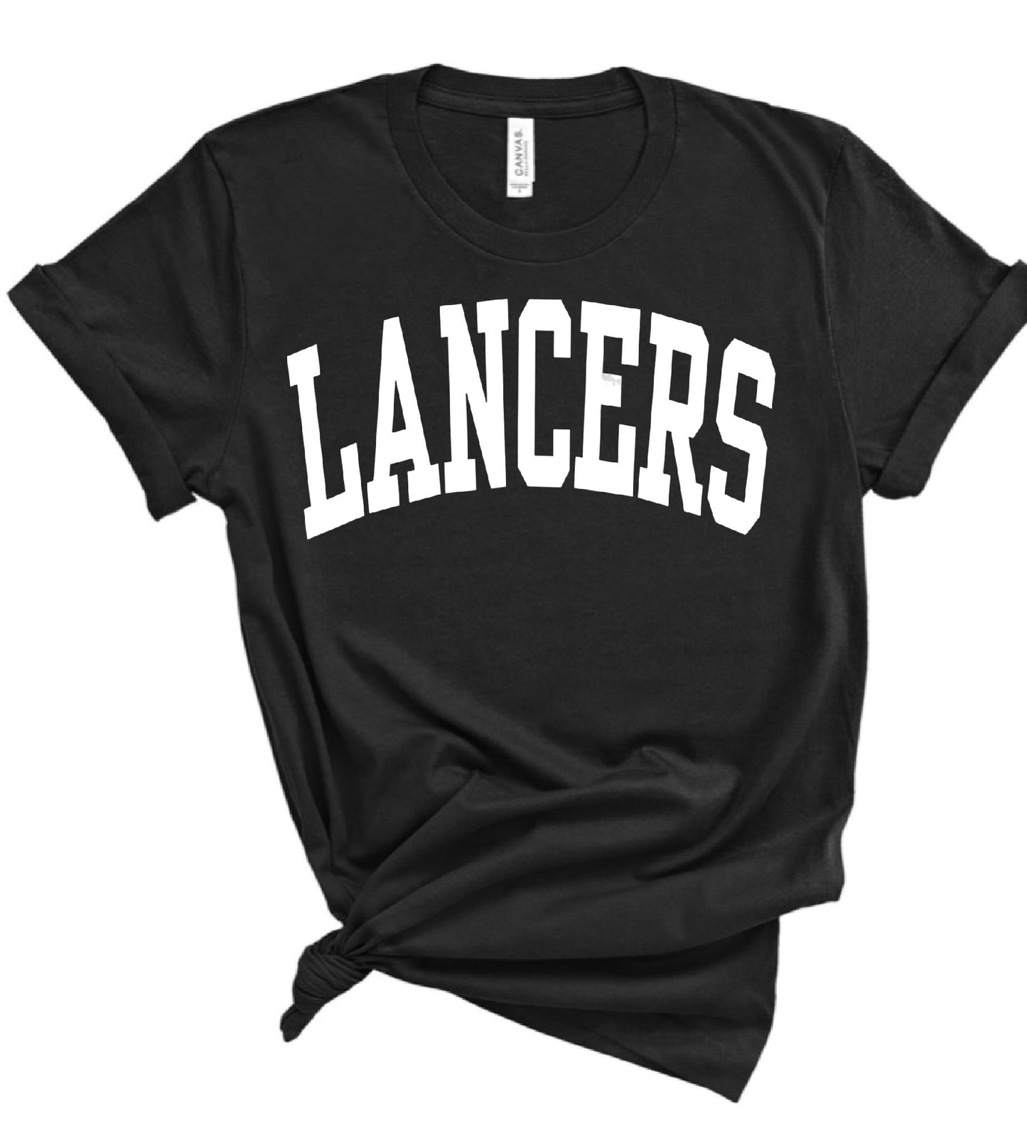 Lakewood Lancers Large Block Lancers Bella Canvas Tee - LHS Cheer Sale