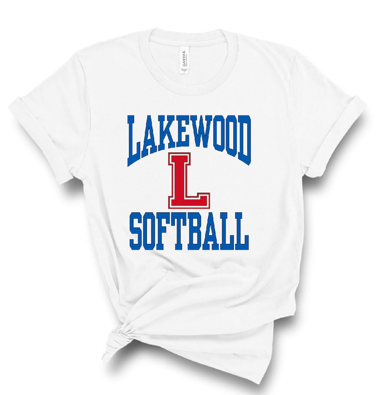 Lakewood Lancers Lakewood L Softball Bella Canvas Tee