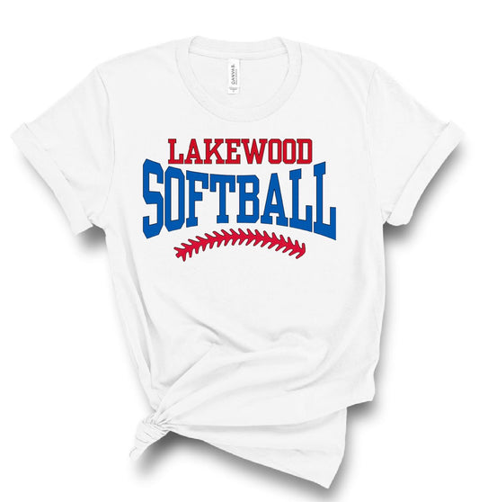 Lakewood Lancers Lakewood Softball Laces Bella Canvas Tee