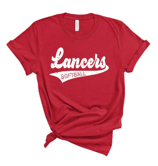 Lakewood Lancers Lakewood Softball Distressed Tail Bella Canvas Tee