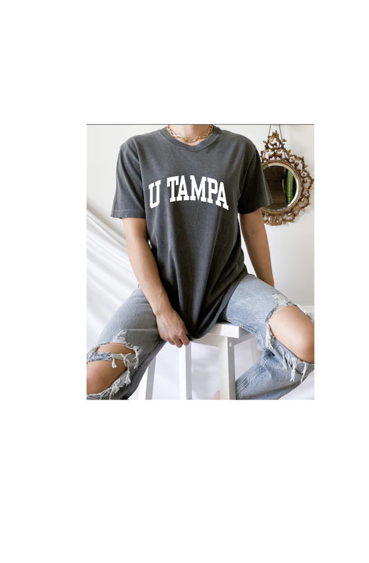 U Tampa on Premium Comfort Colors short sleeve tee