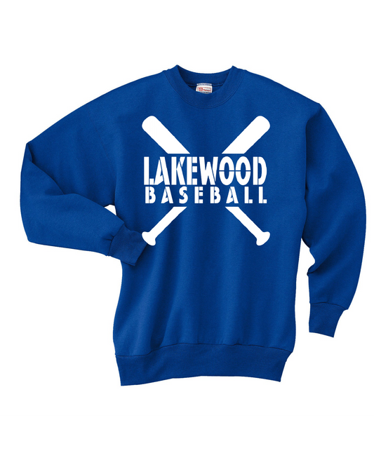 Lakewood Lancers Lakewood Baseball Bats Crewneck Sweatshirt - LMS baseball