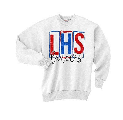 LHS Boxes Cursive Lancers Crewneck Sweatshirt - LHS Cheer Sale