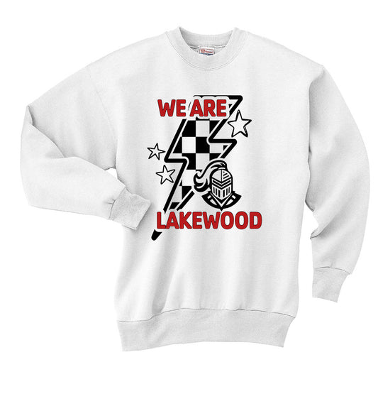 We are Lakewood Lightning Bolt Crewneck Sweatshirt - LHS Cheer Sale