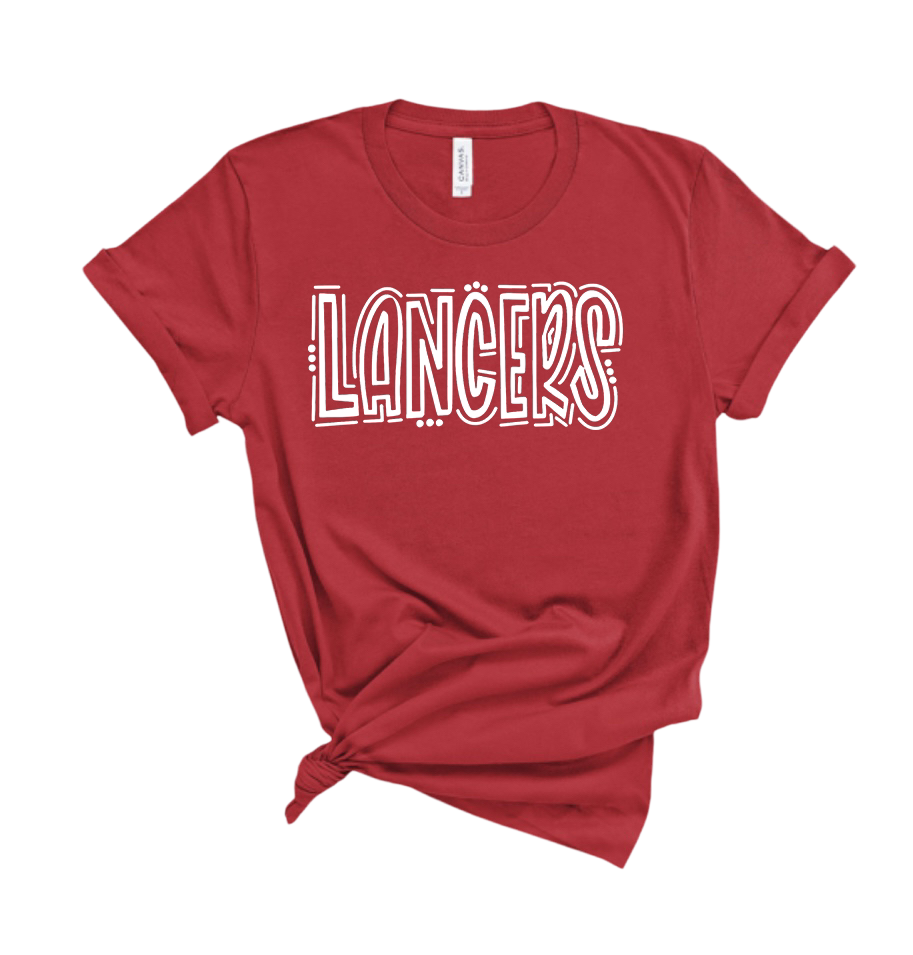 Doodle Lancers Lakewood Bella Canvas Tee - LHS Cheer Sale