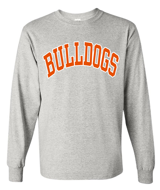 Block Outline Bulldogs Solid Long Sleeve Tee - HSS