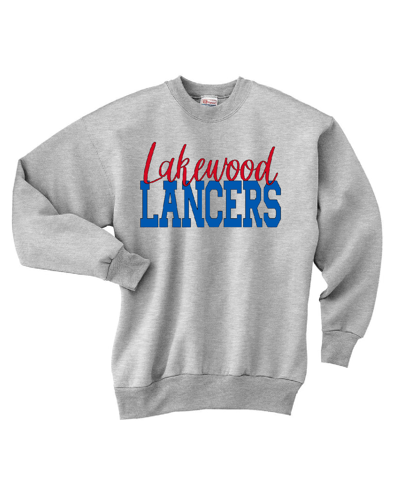 Cursive Lakewood Block Lancers Crewneck Sweatshirt