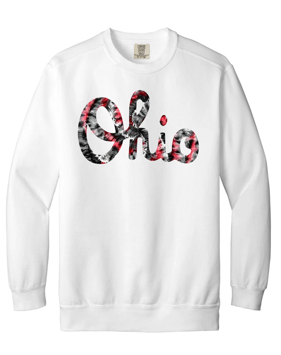 Script Ohio Tie Dye Print 2 Crewneck Premium Comfort Colors Sweatshirt