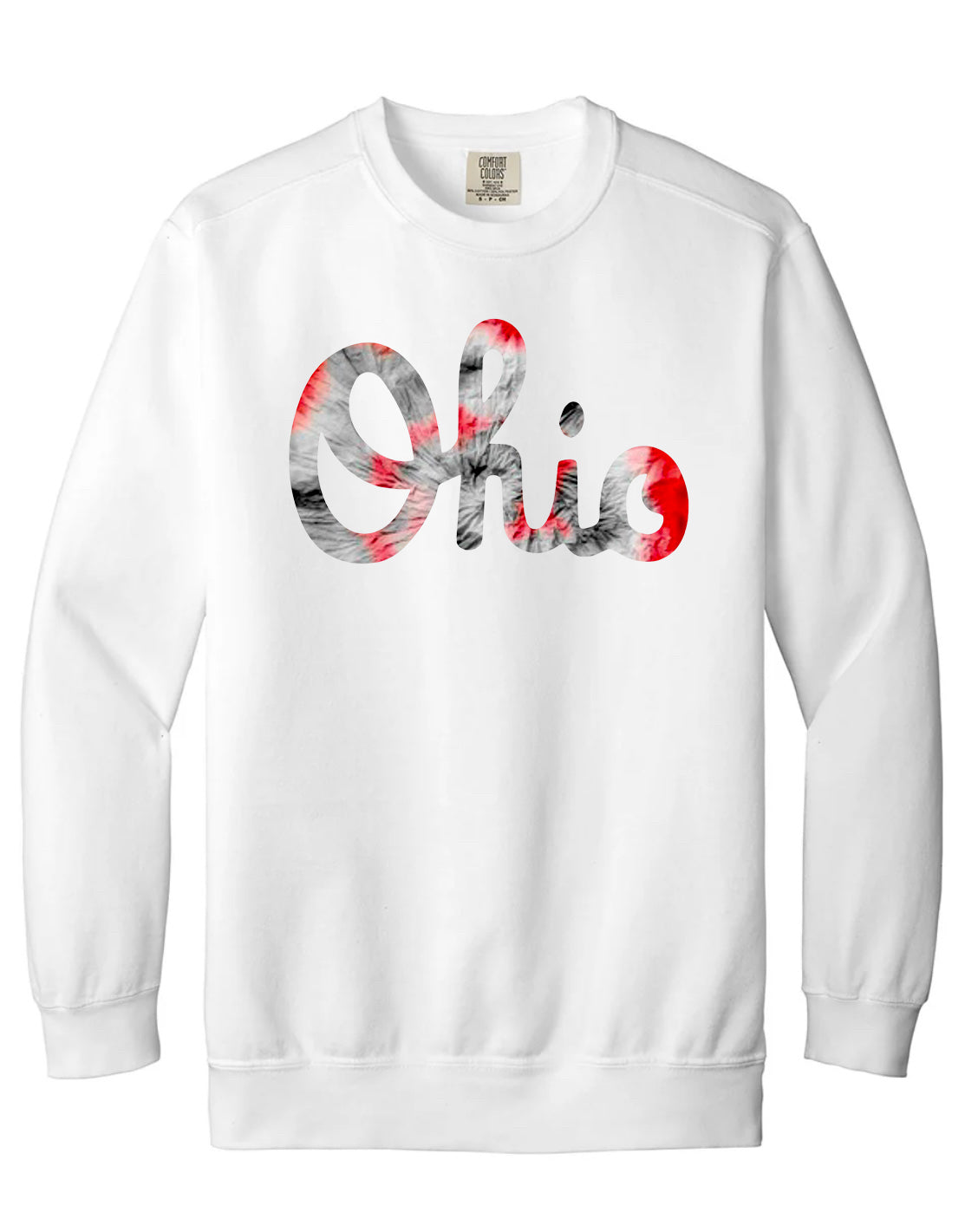 Script Ohio Tie Dye Print 1 Crewneck Premium Comfort Colors Sweatshirt